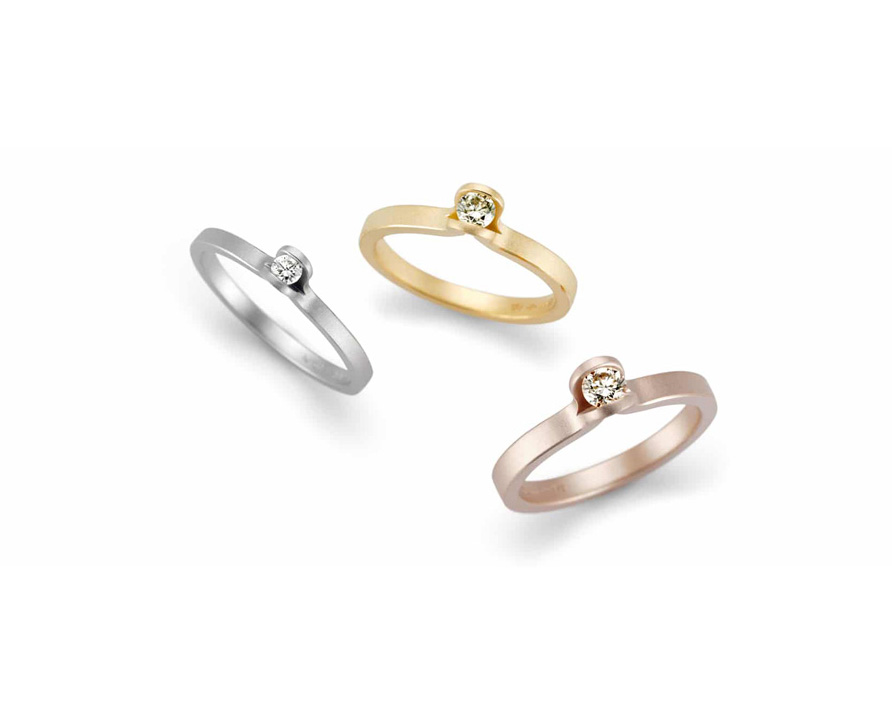 Niessing Spannring Tension Ring Flat Context Cut Diamond 0,505ct VS1-K 950  Platinum Ring Size 57